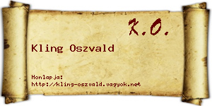 Kling Oszvald névjegykártya