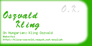 oszvald kling business card